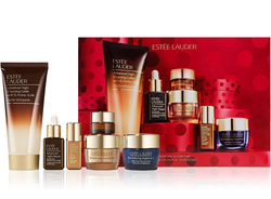 Estée Lauder Skincare Superstars zestaw żel oczyszczający 100ml + krem-żel pod oczy 5ml + serum łagodzące 5ml + serum regenerujące 15ml +  krem nawilżający 15ml + krem rewitalizujący 15ml