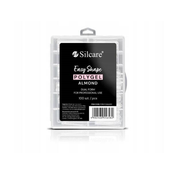 Silcare Easy Shape Polygel formy do akrylożelu Clear Dual Almond 100szt.