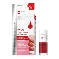Eveline Cosmetics Nail Therapy Professional 6w1 Care & Colour skoncentrowana odżywka do paznokci nadająca kolor Red 5ml