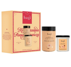 Hagi Korzenna Pomarańcza zestaw świeca sojowa 215ml + sól do kąpieli ciała 480g