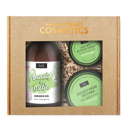 LaQ Beauty & Cutie zestaw żel pod prysznic 500ml + bogaty krem do ciała 200ml + lekki mus do mycia twarzy 40g