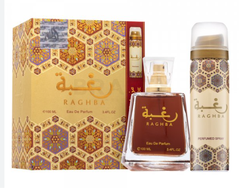 Lattafa Raghba zestaw woda perfumowana spray 100ml + dezodorant spray 50ml