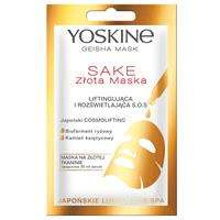 Yoskine Geisha Mask Sake maska na złotej tkaninie liftingująca i rozświetlająca S.O.S 20ml