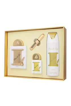 Zestaw Lattafa Peace & Love Edp 100ml + Edp 20ml + Deodorant 200ml