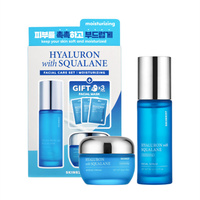 SKIN627 Hyaluron with Squalane zestaw serum do twarzy 50ml + krem do twarzy 50g + maski w płachcie 3x22ml