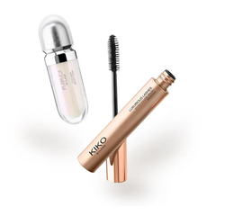 KIKO Milano Snow-Kissed Holiday Mountain Buddies Make Up Gift Set zestaw błyszczyk do ust 6.5ml + zwiększający objętość tusz do rzęs 12ml