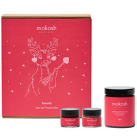 Mokosh Amorek Usta do Pocałunków zestaw balsam do ust 15ml + peeling do ust 15ml + nawilżający balsam do ciała 180ml