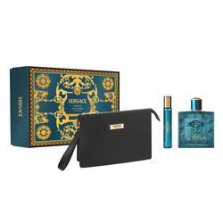 Versace Eros Pour Homme zestaw perfumy spray 100ml + perfumy spray 10ml + kosmetyczka