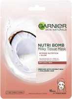 Garnier Nutri Bomb mleczna maska na tkaninie z mleczkiem kokosowym i kwasem hialuronowym 28g
