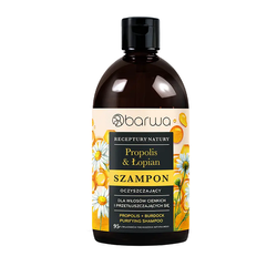 Barwa Receptury Natury oczyszczający szampon do włosów Propolis + Łopian 380ml