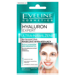 Eveline Cosmetics Hyaluron Expert Ultra-nawilżenie błyskawiczna maseczka wygładzająca 3w1 7ml