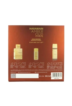 Al Haramain Amber Oud Gold Edition Extreme zestaw ekstrakt perfum spray 75ml + ekstrakt perfum spray 30ml + dezodorant spray 200ml