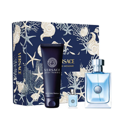 Versace Pour Homme zestaw woda toaletowa spray 100ml + woda toaletowa 5ml + żel pod prysznic 150ml