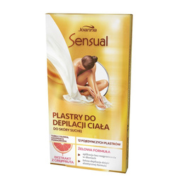 Joanna Sensual plastry do depilacji ciała do skóry suchej Ekstrakt z Grejpfruta 12szt + tubka z oliwką łagodzącą 10ml