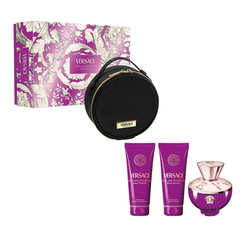 Versace Dylan Purple Pour Femme zestaw woda perfumowana spray 100ml + balsam do ciala 100ml + żel pod prysznic 100ml + kosmetyczka