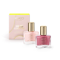 KIKO Milano Hug Couture Close To You Nail Lacquer Duo zestaw neutralna baza i błyszczący topper 01 Prep And Fluff 2x10ml