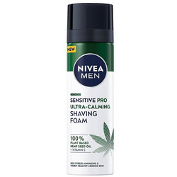 Nivea Men Sensitive Pro Ultra-Calming Shaving Foam pianka do golenia z olejem z nasion konopnych 200ml