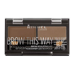 Rimmel Brow This Way Brow Sculpting Kit zestaw do konturowania brwi 002 Medium Brown 1.3g