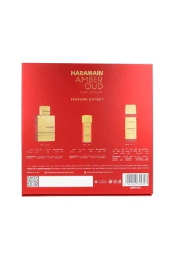 Al Haramain Amber Oud Ruby Edition zestaw woda perfumowana spray 75ml + woda perfumowana spray 30ml + dezodorant spray 200ml