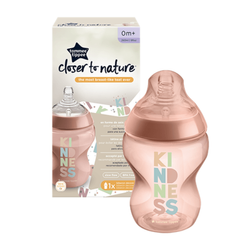 Tommee Tippee Closer To Nature butelka do karmienia ze smoczkiem silikonowym 0m+ 260ml
