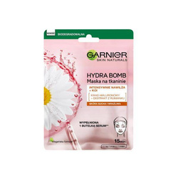 Garnier Hydra Bomb kojąca maska na tkaninie z ekstraktem z rumianku i kwasem hialuronowym 28g
