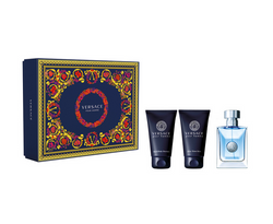 Versace Pour Homme zestaw woda toaletowa spray 50ml + balsam po goleniu 50ml + żel pod prysznic 50ml