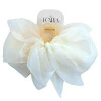 Ecarla Spinka do włosów tiulowa kokarda Biała