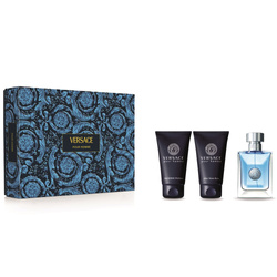Versace Pour Homme zestaw woda toaletowa spray 50ml + żel pod prysznic 50ml + balsam po goleniu 50ml