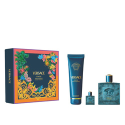 Versace Eros Pour Homme zestaw woda toaletowa spray 100ml + żel pod prysznic 150ml + miniatura wody toaletowej spray 5ml