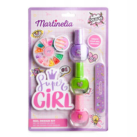 Martinelia Super Girl zestaw lakier do paznokci 4ml 3szt + zestaw ozdób do paznokci 1szt + pilnik 1szt + patyczek do paznokci 1szt