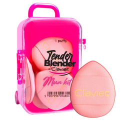 Clavier Tender Blender Mua Kit zestaw mini gąbek do makijażu w walizeczce Pink 6szt.