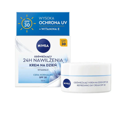 Nivea 24H Nawilżenia odświeżający krem na dzień SPF30 cera normalna 50ml