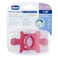 Chicco PhysioForma Soft smoczek silikonowy uspokajający 16-36m Różowy 2szt.