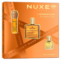 Nuxe The Infinite Glow zestaw miodowy olejek do ust 10ml + suchy olejek z drobinkami 50ml + suchy olejek 10ml