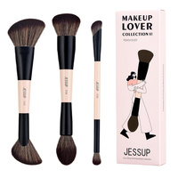 JESSUP Duo-End Brush Versatility Collection zestaw dwustronnych pędzli do makijażu Peach Dust 3szt.