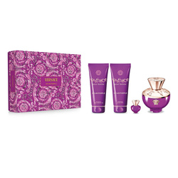 Versace Dylan Purple Pour Femme zestaw woda perfumowana spray 100ml + balsam do ciała 100ml + żel pod prysznic 100ml + woda perfumowana 5ml