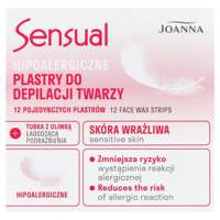 Joanna Sensual hipoalergiczne plastry do depilacji twarzy 12szt + tubka z oliwką łagodzącą 10ml