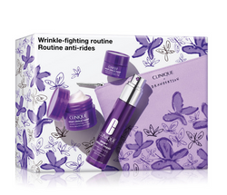 Clinique Wrinkle Fighting Routine zestaw korygujące serum do twarzy 30ml + przeciwzmarszczkowy krem do twarzy 15ml + przeciwzmarszczkowy krem pod oczy 5ml