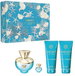 Versace Dylan Turquoise zestaw woda toaletowa spray 100ml + żel pod prysznic 100ml + perfumowany żel do ciała 100ml + miniatura wody toaletowej 5ml
