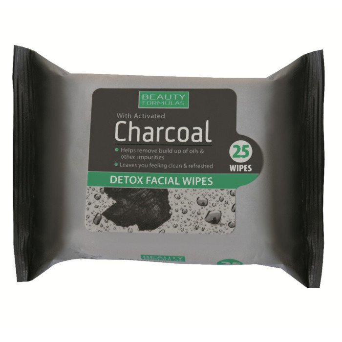 BEAUTY FORMULAS Charcoal Detox Facial Wipes 25szt. Pachnidełko