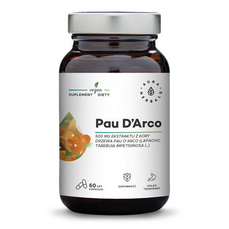Aura Herbals Pau D'Arco ekstrakt z kory 500 mg 60 kapsułek