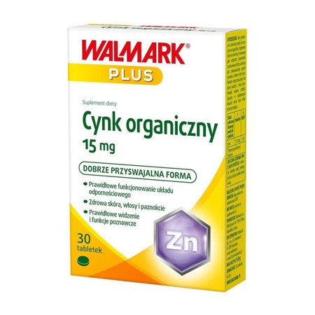 Cynk organiczny 15mg suplement diety 30 tabletek