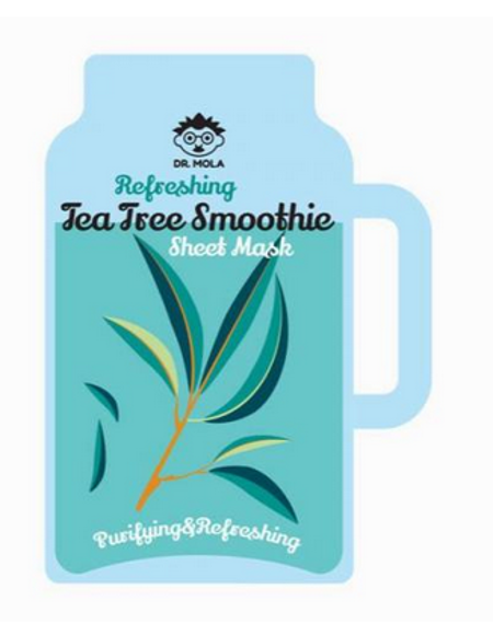 DR. MOLA Refreshing Tea Tree Smoothie maseczka do twarzy w płachcie oczyszczająco-odświeżająca 23ml