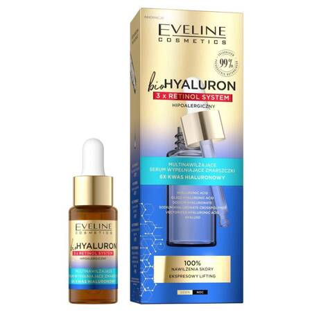 Eveline BioHyaluron 3 x Retinol multinawilżające serum wypełniające zmarszczki 18ml