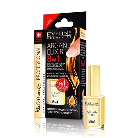 Eveline Cosmetics Nail Therapy Professional Argan Elixir 8w1 olejek do skórek i paznokci 12ml