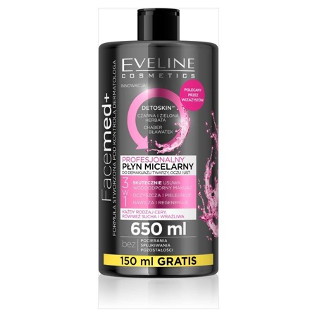 Eveline Facemed+ 3w1 profesjonalny płyn micelarny do każdego rodzaju cery 650ml