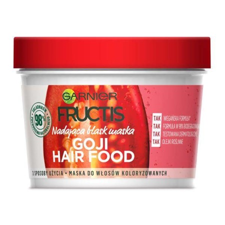 Fructis Hair Food 3w1 maska do włosów farbowanych Jagody Goji 390ml