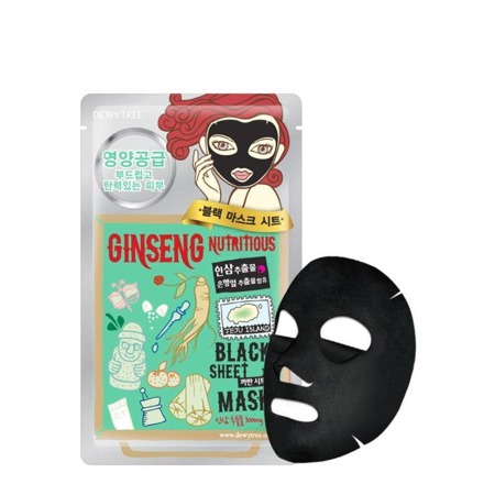 Ginseng Nutritious Black Sheet Mask odżywcza maska w płachcie z żeń-szeniem 30g