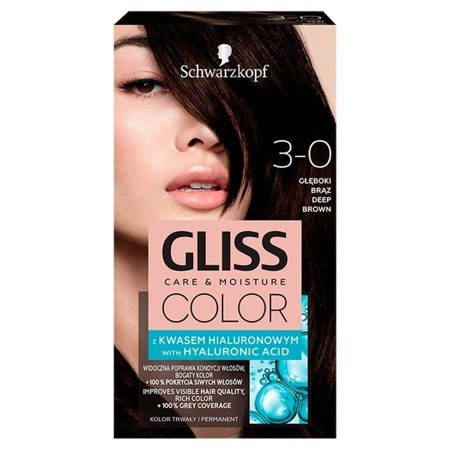 Gliss Color krem koloryzujący do włosów 3-0 Głęboki Brąz
