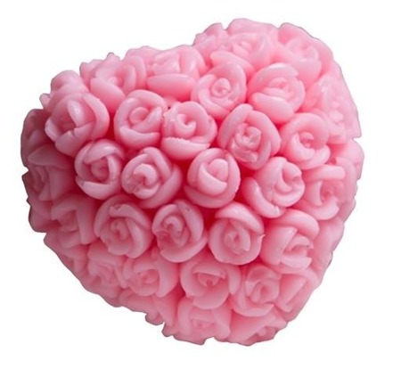 Happy Soaps Różowe Serce w Różyczki naturalne mydło glicerynowe Wiśnia 45g